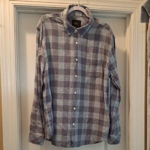 Rails Gray and Blue Checkered Men's Shirt